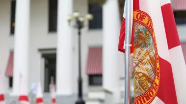 State of Florida flag at Old State Capitol in Tallahassee