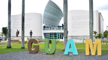Colorful Guam Sign in front of Guam History Museum 