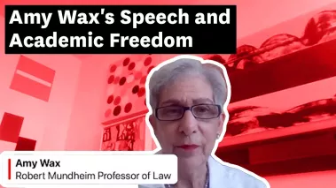Amy Wax limits of academic freedom