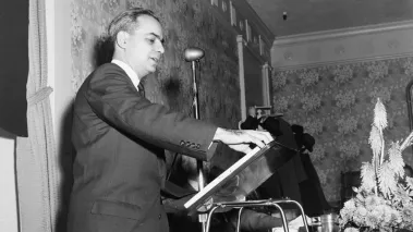 Harry Kalven delivers a lecture at the University of Chicago in an undated photograph