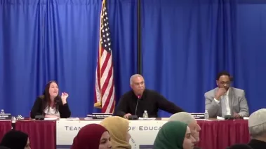 Screenshot of the Teaneck Board of Education meeting on Oct. 18, 2023