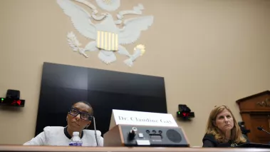 Harvard University President, Dr. Claudine Gay, left and Liz Magill, President of the University of Pennsylvania testify at the House Committee on Education and the Workforce hearing on the recent rise in antisemitism on college campuses.