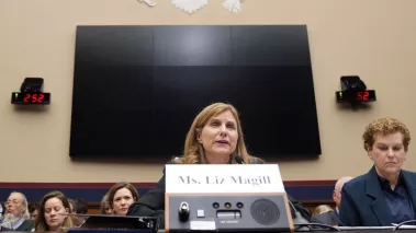 Harvard University President, Dr. Claudine Gay, left and Liz Magill, President of the University of Pennsylvania, and Dr. Pamela Nadell, Professor of History and Jewish Studies at American University testify at the House Committee on Education and the Workforce hearing on the recent rise in antisemitism on college campuses.