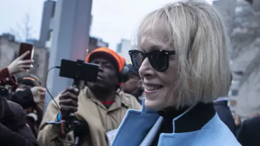 E. Jean Carroll leaves the courthouse after proceedings ended for the day in the defamation lawsuit against Donald Trump