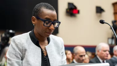 Harvard University President Claudine Gay sits before the House Committee on Education and the Workforce at a hearing on anti-Semitism on college campuses