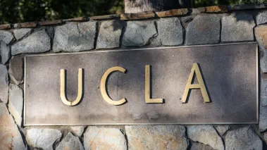 UCLA sign at the University of California, Los Angeles
