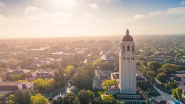 Aerial view of Stanford University in Palo Alto