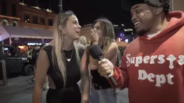 Screenshot from the video of the Hawk Tuah woman