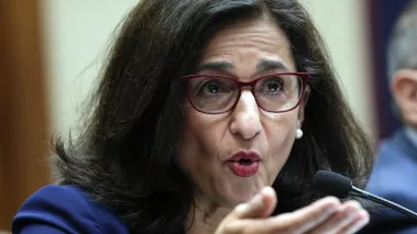 Columbia University President Minouche Shafik testifies before the House Committee on Education and the Workforce hearing on campus antisemitism on April 17, 2024
