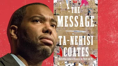 Ta-Nehisi Coates alongside his new book "The Message"