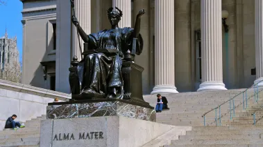 Columbia University Library and statue of Alma Mater