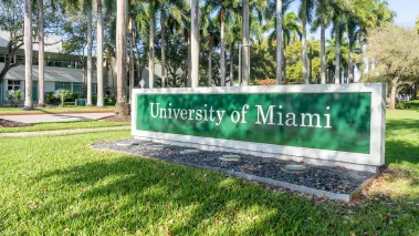 Entrance sign to the University of Miami