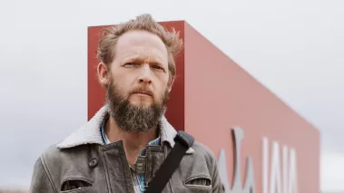 Student journalist David McNicholas at the Institute of American Indian Arts in Santa Fe, New Mexico.