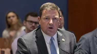 Ed Martin speaks at an event hosted by Rep. Matt Gaetz, R-Fla., at the Capitol in Washington, June 13, 2023.