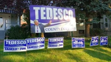 Political yard signs in Lodi