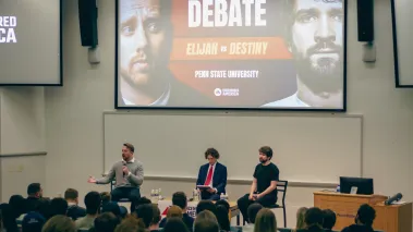 Penn State chapter of Uncensored America organized a debate between Blaze reporter Elijah Schaffer and Steven “Destiny” Bonnell