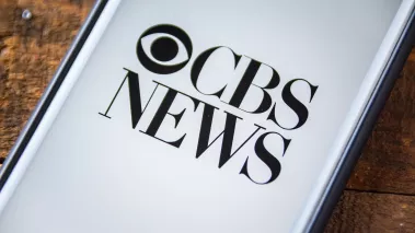 CBS News logo on a smartphone screen