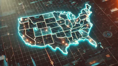 Digital map of the U.S.