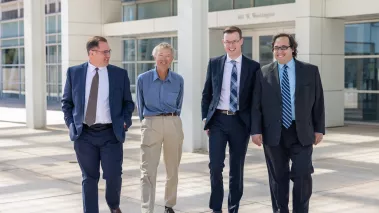 FIRE plaintiff Lars Jensen with his FIRE attorneys and attorney John Nolan