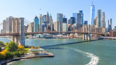 New York City skyline with Brooklyn bridge