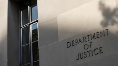 Wall outside Department of Justice building