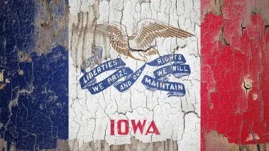 Faded Iowa flag
