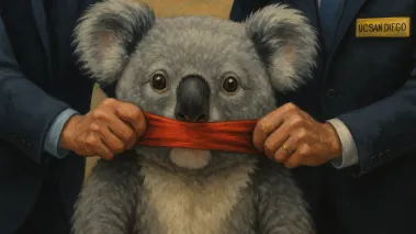 UC San Diego officials gagging a koala