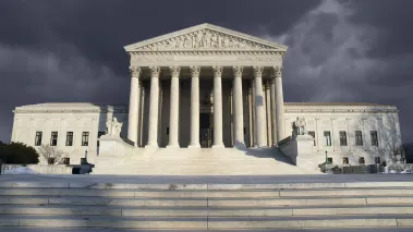 Dark forbidding troubled storm sky over the Supreme Court building in Washington