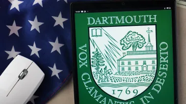 Dartmouth College logo displayed on a tablet