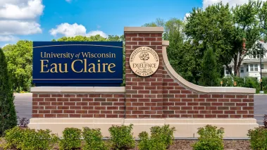 Entrance and Logo at the University of Wisconsin-Eau Claire