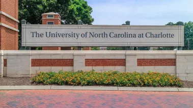 University of North Carolina at Charlotte entrance sign