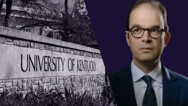 University of Kentucky sign and Ramsi Woodcock