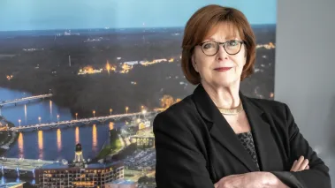 Iowa pollster J. Ann Selzer in her office at the Des Moines Register