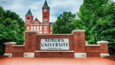 Auburn University entrance sign located in Alabama