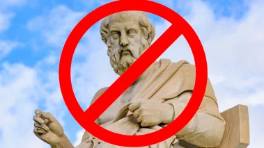 Statue of Plato in front of Academy of Athens in Greece