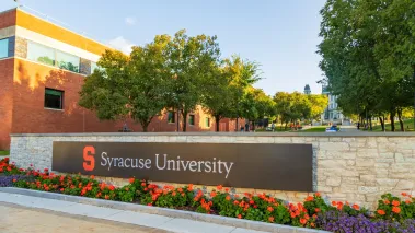 Syracuse University sign on campus