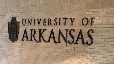 University of Arkansas sign in Fayetteville