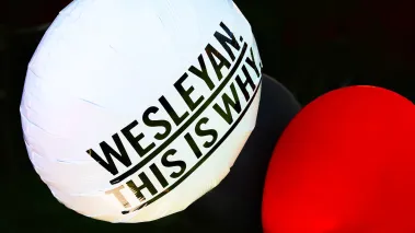 Balloons at Wesleyan University graduation in Middletown Conneticut