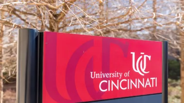 University of Cincinnati sign in Ohio (Image via Shutterstock.com)