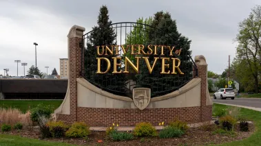 University of Denver sign Colorado a private research university