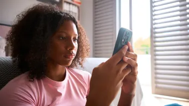 teenage girl using social media