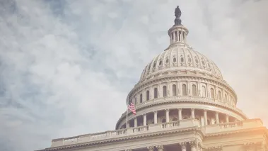 Capitol Hill Building in Washington DC with a vintage filter (Image via Shutterstock.com)