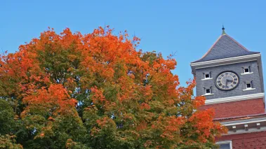 Fall trees at Plymouth State University in New Hampshire (Image via Shutterstock.com)
