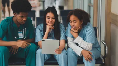 Medical students studying together