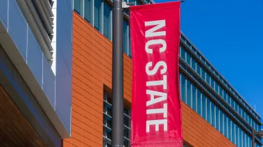 North Carolina State flag on the campus in Raleigh (image via Shutterstock)