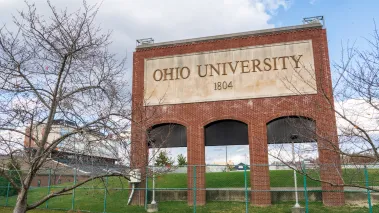Ohio University sign in Athens (Image via Shutterstock)