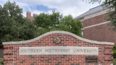 Entrance to Southern Methodist University a private research university in Dallas, Texas (Image via Shutterstock.com)