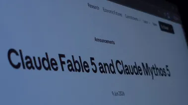 Close up image of Anthropic announcing Claude Fable and Claude Mythos (Image via Shutterstock.com)