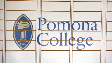 Sign for Pomona college in Claremont southern California (Image via Shutterstock.com)
