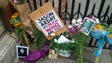Jason Arday memorial at the gates of Jesus College in Cambridge on August 2026